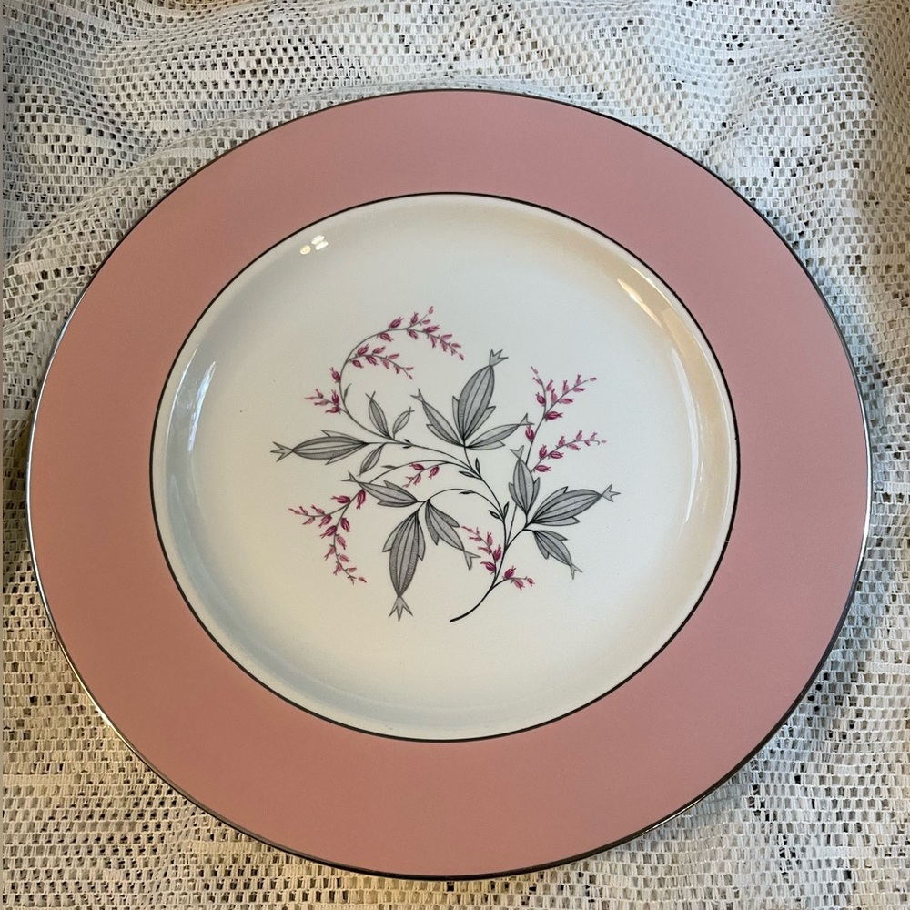 Vintage Pink Barclay Cavalier Eggshell Fine China Dinner Plate